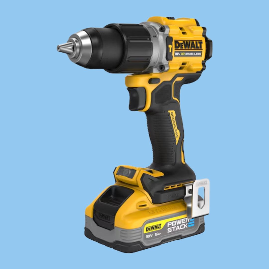 DeWalt 18V XR Brushless Drill Driver with 2 POWERSTACK Batteries (DCD805H2T-GB) – Compact, High-Torque, Professional Tool - Heena's Haven