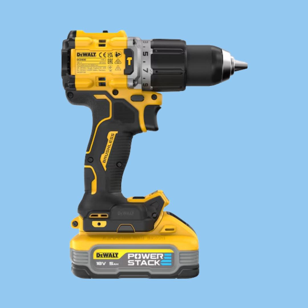 DeWalt 18V XR Brushless Drill Driver with 2 POWERSTACK Batteries (DCD805H2T-GB) – Compact, High-Torque, Professional Tool - Heena's Haven