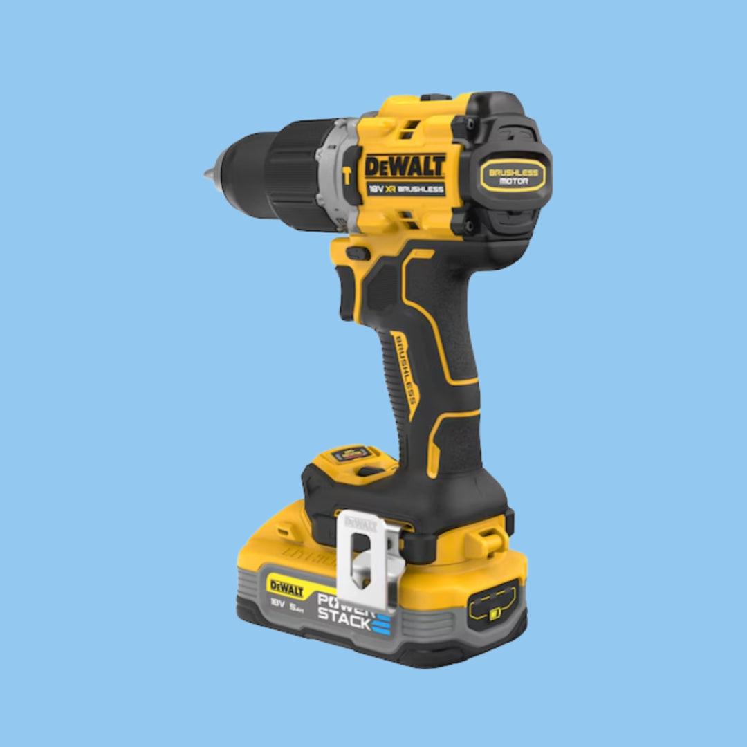 DeWalt 18V XR Brushless Drill Driver with 2 POWERSTACK Batteries (DCD805H2T-GB) – Compact, High-Torque, Professional Tool - Heena's Haven