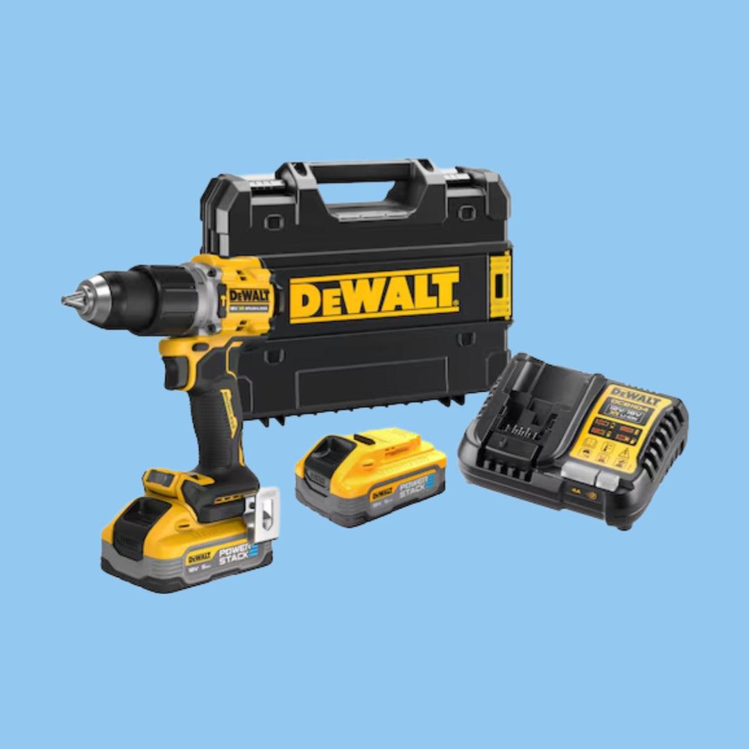 DeWalt 18V XR Brushless Drill Driver with 2 POWERSTACK Batteries (DCD805H2T-GB) – Compact, High-Torque, Professional Tool - Heena's Haven