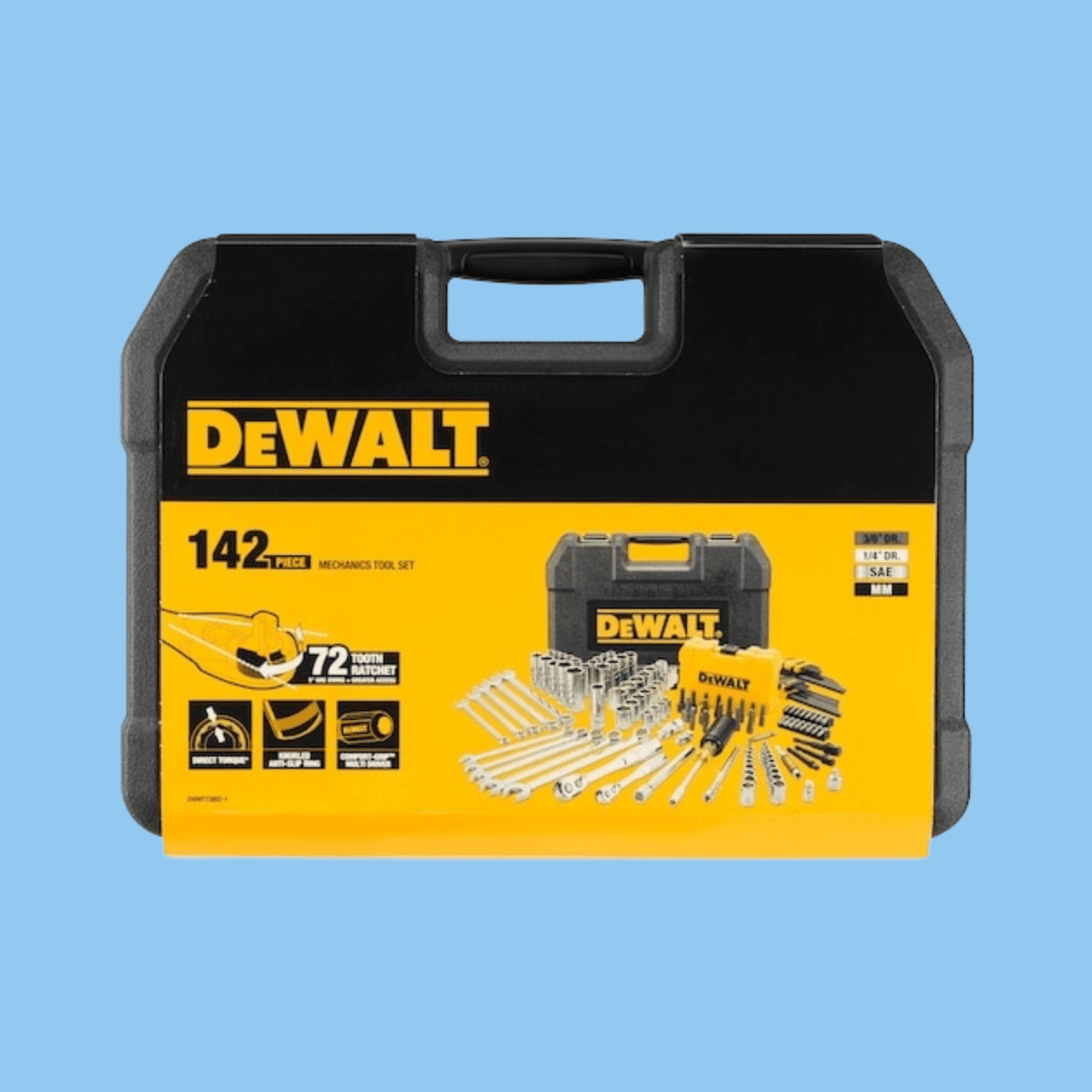 DeWalt DWMT73802-1 142 Piece Metric | Imperial 1/4" 3/8" Mechanics Tool Set