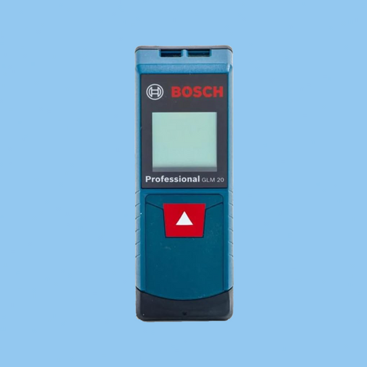 Bosch GLM 20 compact design fits easily in hand for quick measurements.
