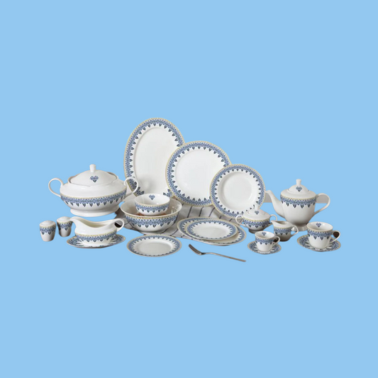 Heena's Haven 134 Piece Dinner Set Blue Design - Heena's Haven