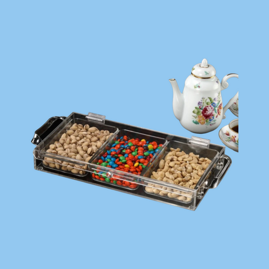 Heena's Haven Serving Tray with 3 Compartment 39 cm - Heena's Haven