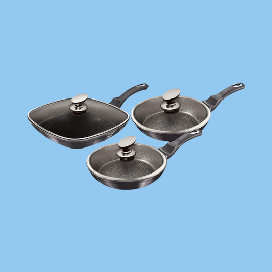 Heena's Haven 6 Pieces Frypan Set Metallic Line Carbon Pro Collection - Heena's Haven