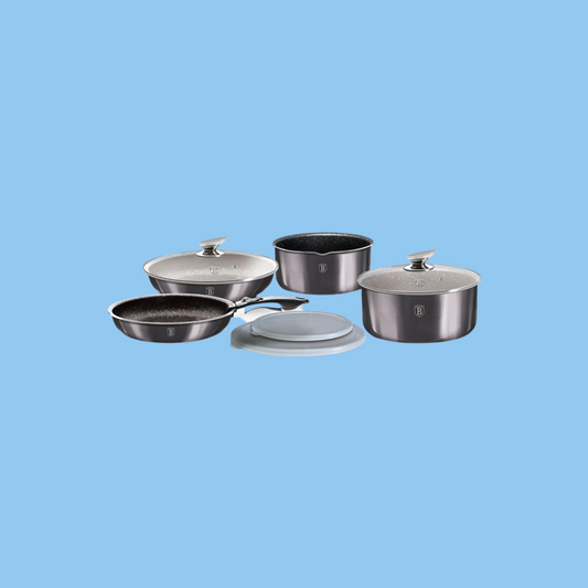 Heena's Haven 9 Pieces Cookware Set Metallic Line Carbon Pro Collection - Heena's Haven