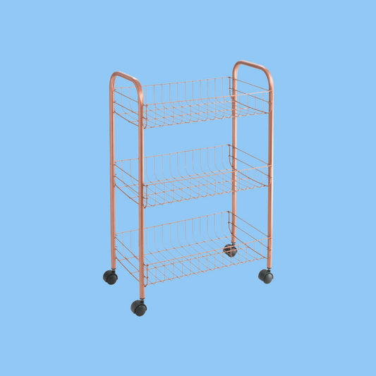 Heena's Haven Lugano Copper 3 Tier Rolling Cart - Heena's Haven