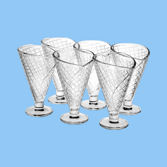 Heena's Haven 6 Pieces Glass Ice Cream Cup 265 ml Set