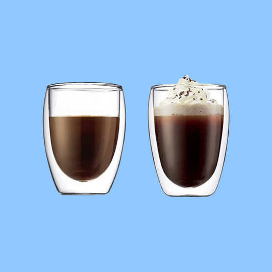 Heena's Haven Borosilicate Double Wall Glass Tumbler 350 ml 2 Piece Set