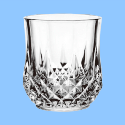 Heena's Haven 6 Pieces Glass Diamond Cup 290 ml Set