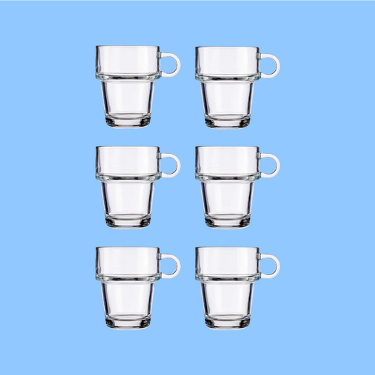 Heena's Haven 6 Piece Pliable Glass Cup 260 ml Set