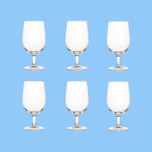 Heena's Haven 6 Pieces Glass Water Goblet 400 ml Set