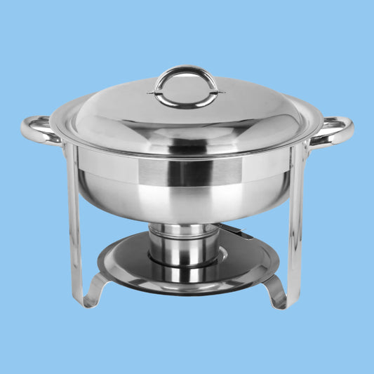 Heena's Haven Stainless Steel Round Chafing Dish 4.5 Liter with Fuel Holder
