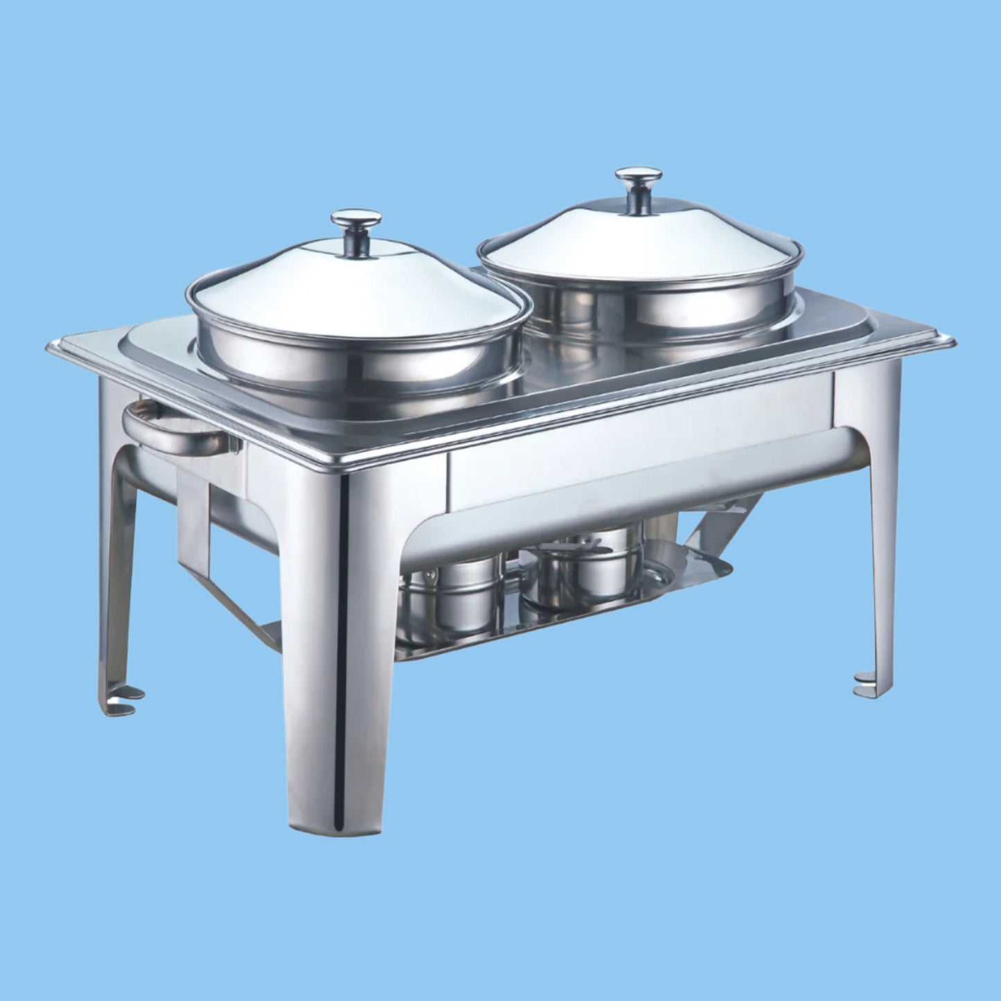 Heena's Haven Stainless Steel Double Soup Station 4.5 Liter with Fuel Holder