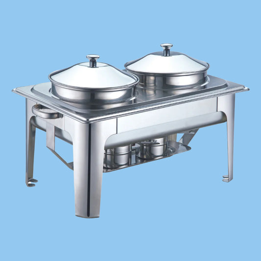 Heena's Haven Stainless Steel Double Soup Station 4.5 Liter with Fuel Holder