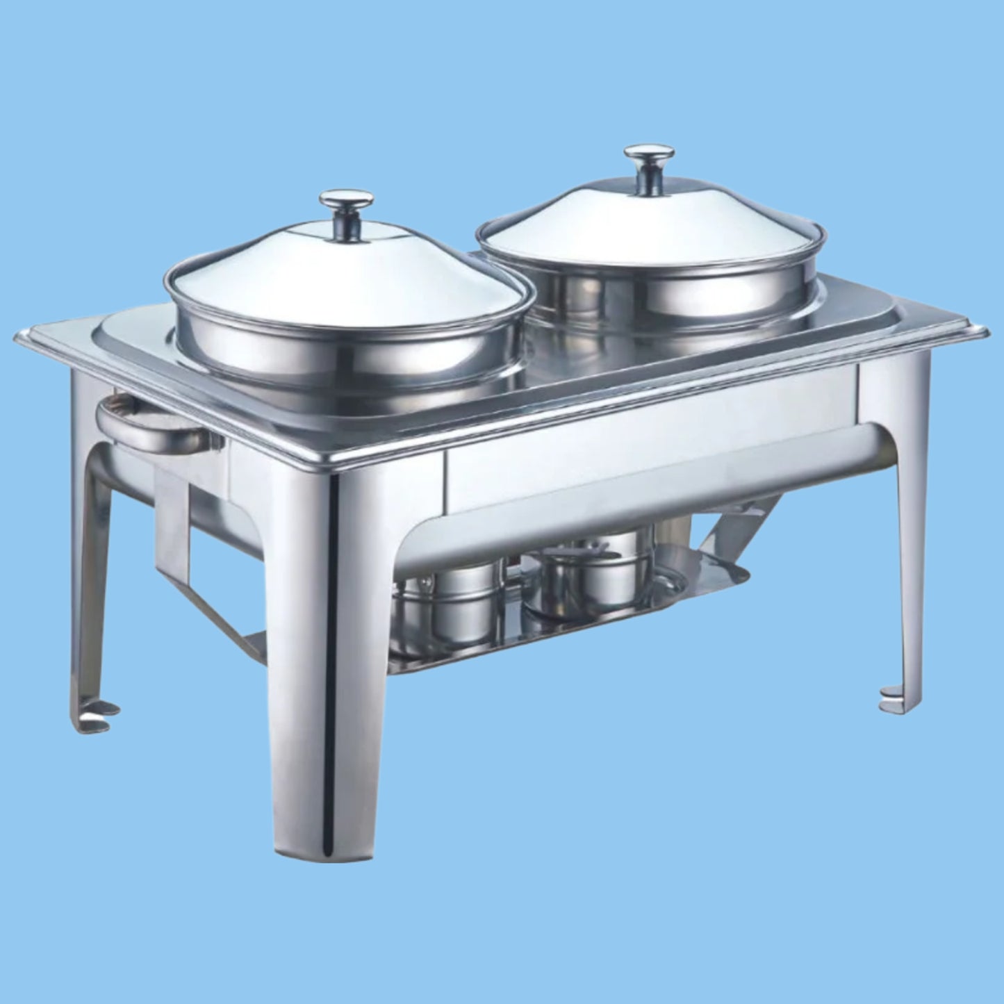 Heena's Haven Stainless Steel Double Soup Station 4.5 Liter with Fuel Holder