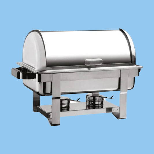 Heena's Haven Rectangular Roll Top Stainless Steel Chafing Dish