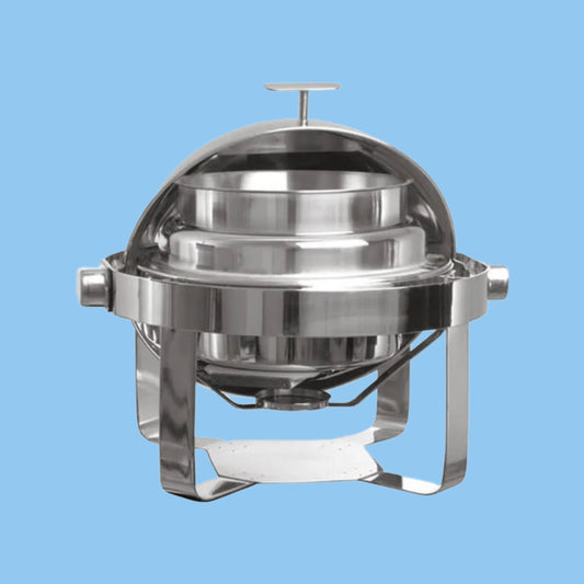 Heena's Haven Round Stainless Steel Chafing Dish - Roll Top