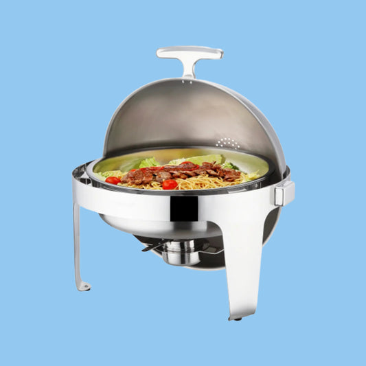 Heena's Haven  Stainless Steel Roll-Top Oval Chafer 9 L