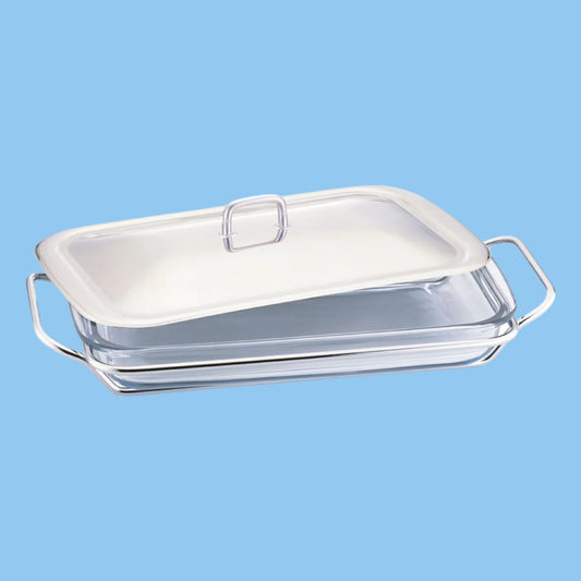 Heena's Haven Rectangular Glass Food Warmer Tray
