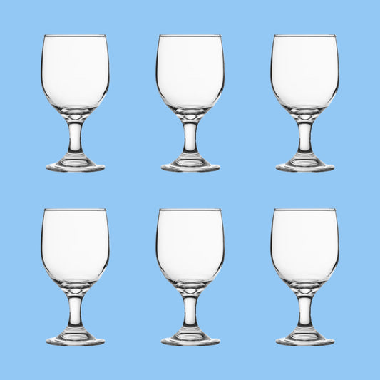 Heena's Haven 6 Pieces Glass Water Goblet 325 ml Set