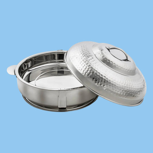 Heena's Haven 50 CM Stainless Steel Hot Pot - Silver Food warmer