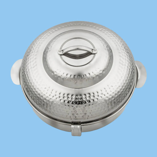 Heena's Haven 50 CM Stainless Steel Hot Pot - Silver Food warmer