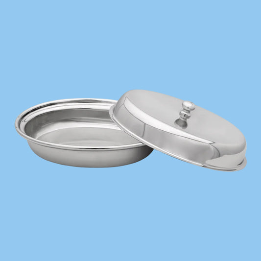 Heena's Haven Stainless Steel Entree Dish Oval with Lid