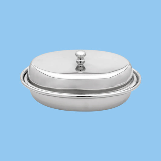 Heena's Haven Stainless Steel Entree Dish Oval with Lid