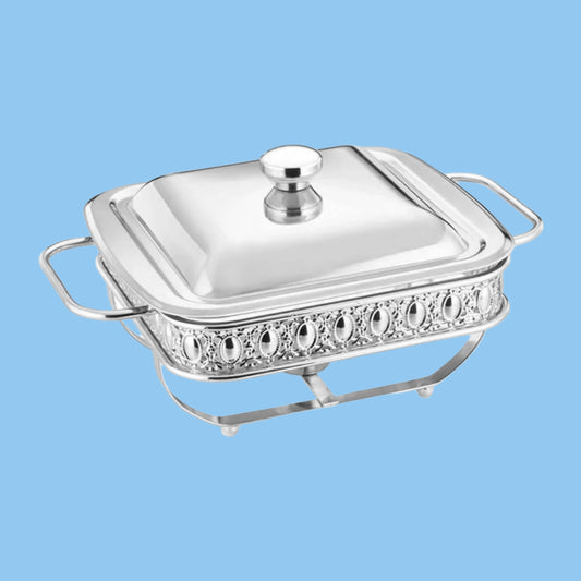 Heena's Haven Stainless Steel Square Silver Food Warmer 1.8 Liter