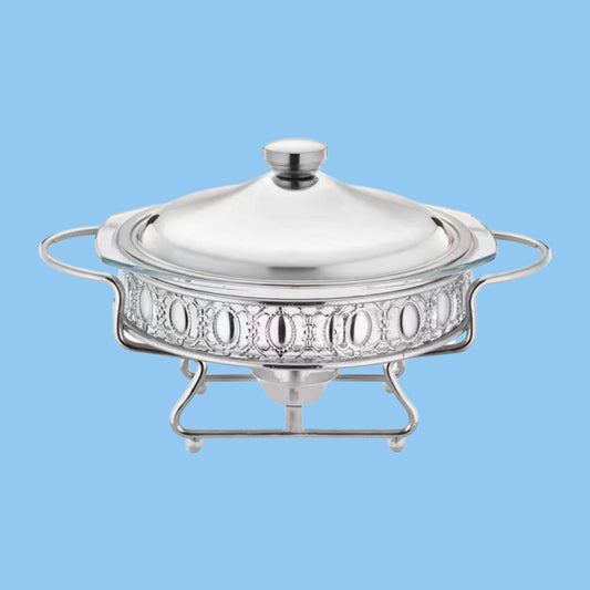 Heena's Haven Stainless Steel Round Silver Food Warmer 2 Liter