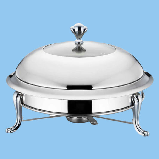 Heena's Haven Stainless Steel Silver Round Crown Food Warmer 26 cm