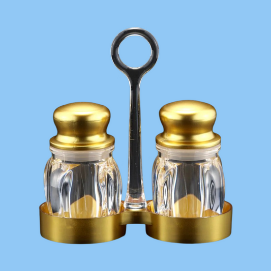 Heena's Haven Acrylic Vague S & P Shaker Set with Holder