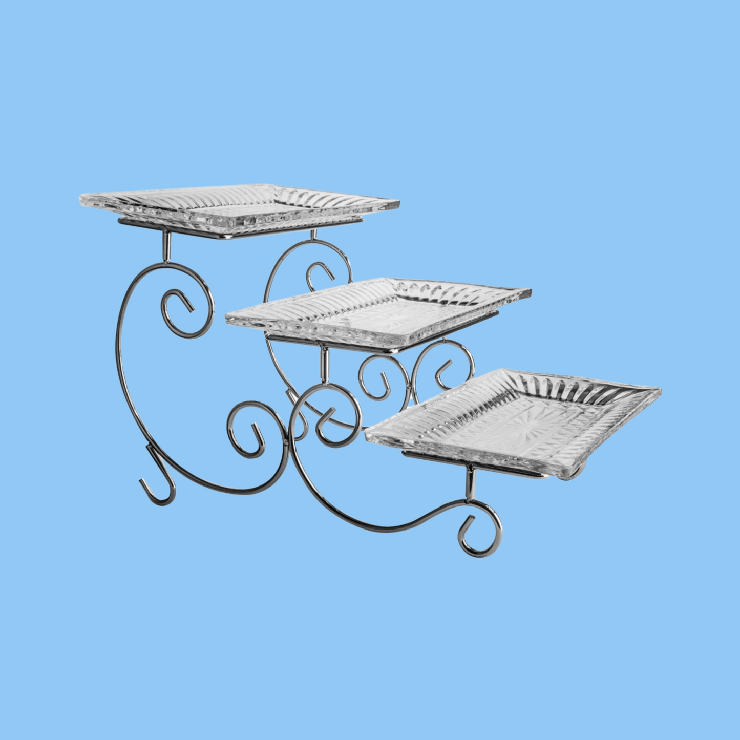 Heena's Haven 3 Tier Glass Cake Serving Set