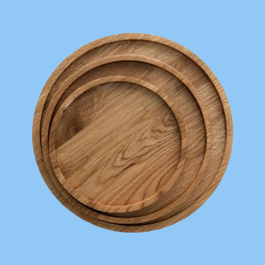 Heena's Haven Round Acacia Wooden Tray