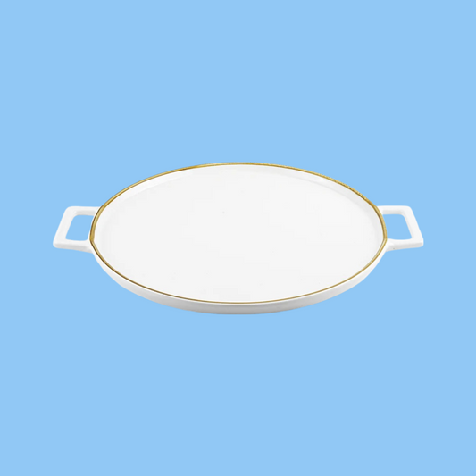 Heena's Haven Mocha Porcelain Pizza Plate