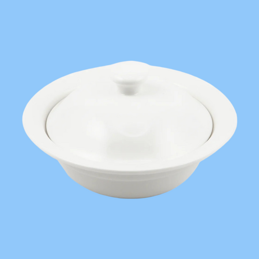 Heena's Haven Ivory Porcelain Soup Plate with Lid 6