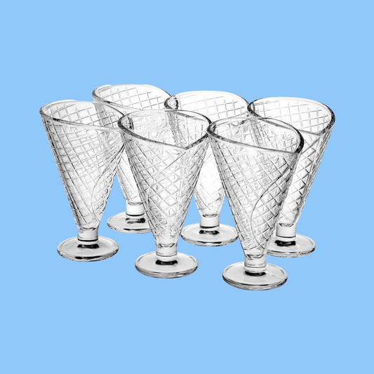 Heena's Haven 6 Pieces Glass Ice Cream Cup 265 ml Set