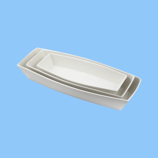 Heena's Haven Ivory Porcelain Rectangular Deep Bowl Meena Design
