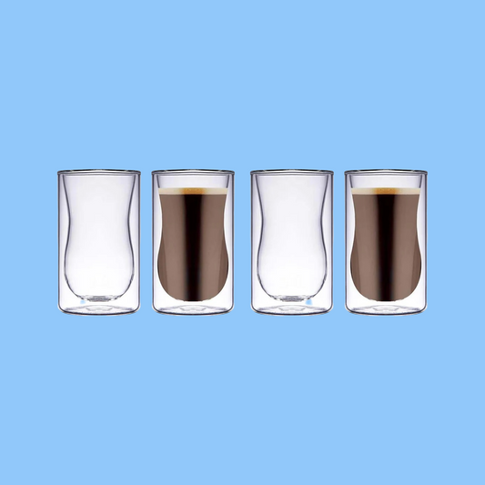 Heena's Haven Borosilicate Double Wall Glass Estikan 100 ml 4 Piece Set