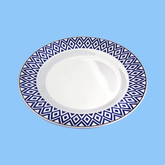 Heena's Haven Melamine Hors O" Devure Plate Blue Line Vague