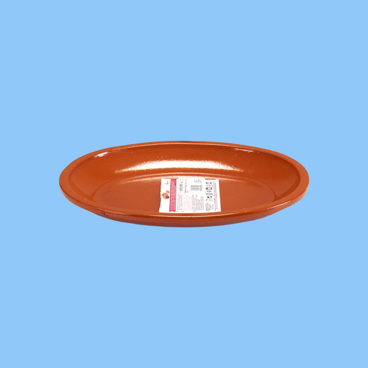 Heena's Haven Brown Clay Flat Oval Plate