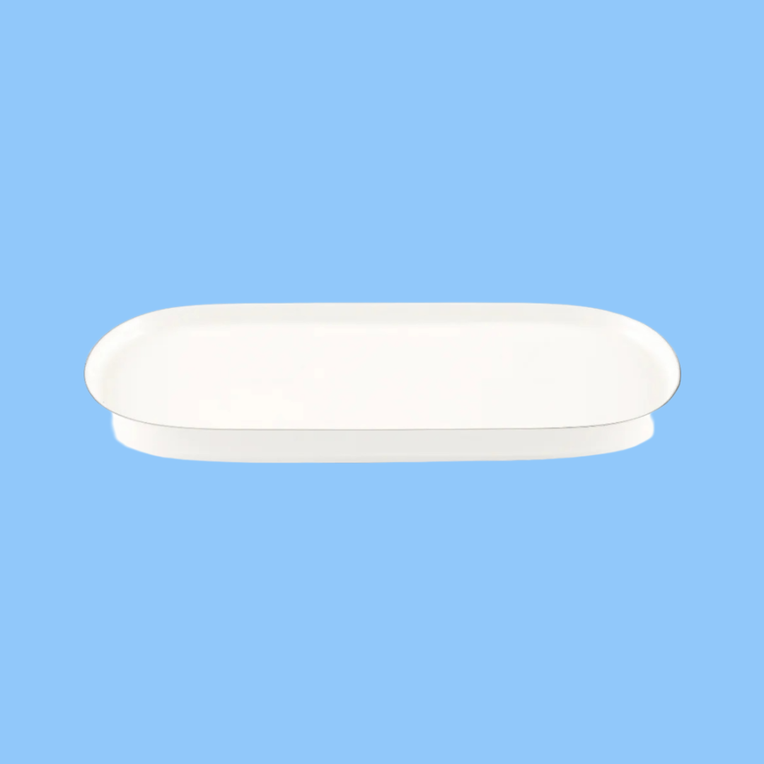 Heena's Haven Bone China Oval Plate with Sliver Rim