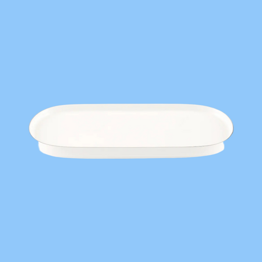 Heena's Haven Bone China Oval Plate with Sliver Rim