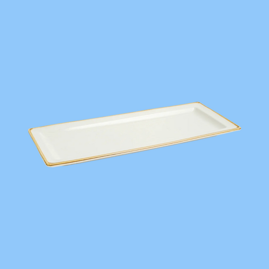 Heena's Haven Ivory Mocha Rectangular Plate 29x12 cm