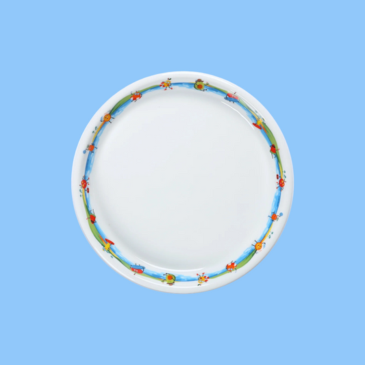 Heena's Haven Ivory Porcelain 9" Kids round plate Tropical Design