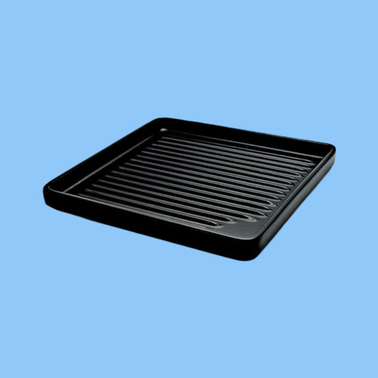 Heena's Haven Porcelain Black Direct Fire Square BBQ Platter 24 cm