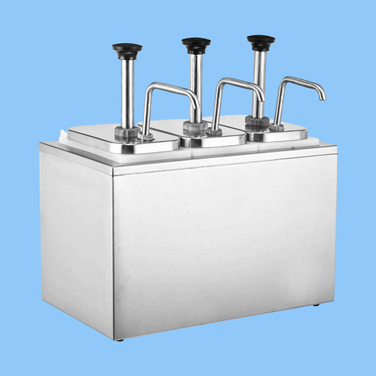 Heena's Haven Stainless Steel Triple Condiment Dispenser 3L + 3L + 3L