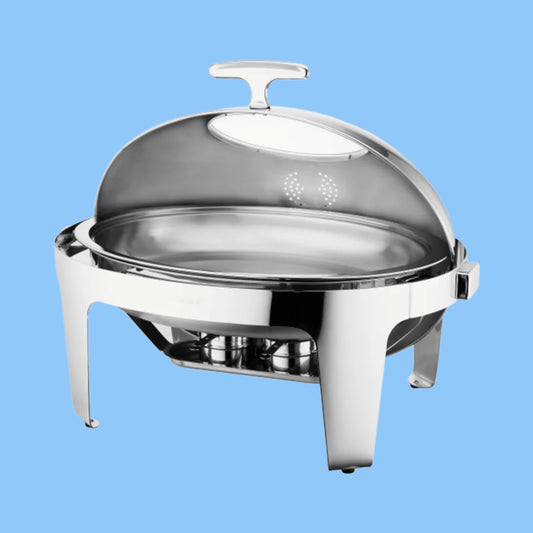Heena's Haven Elite Stainless Steel Roll-Top Oval Chafer 9 L