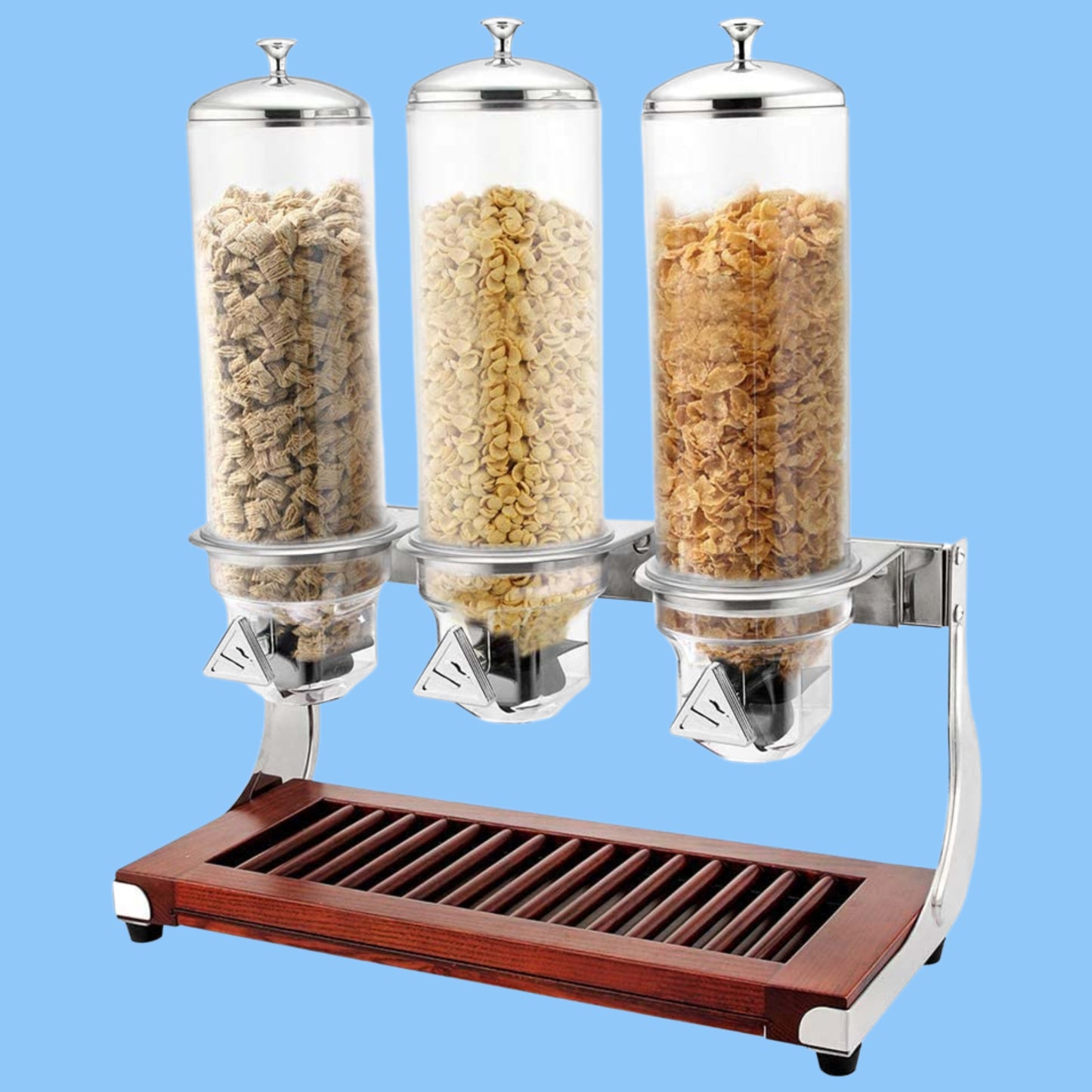 Heena's Haven Stainless Steel Savaii Wooden Cereal Dispenser 4 Liter
